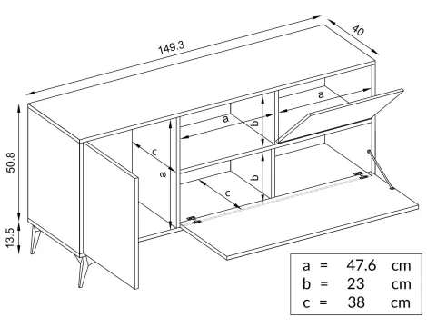 Wohnzimmerset RTV Orvieto Set, Eiche/Antrazit - 8